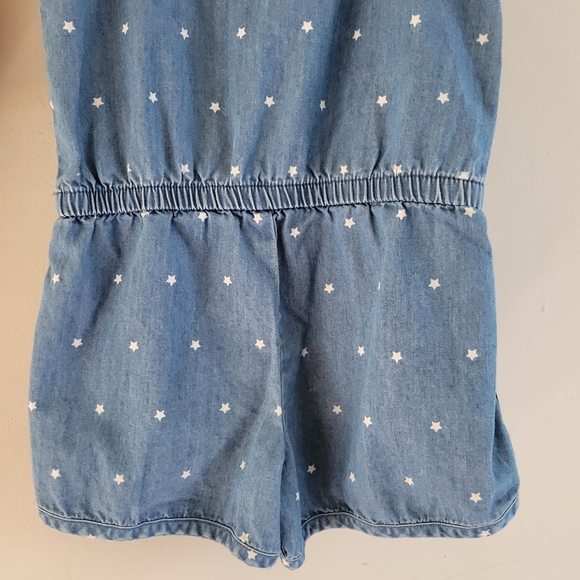 Cat & Jack Girl's Star Denim Romper 4T - Picture 7 of 9
